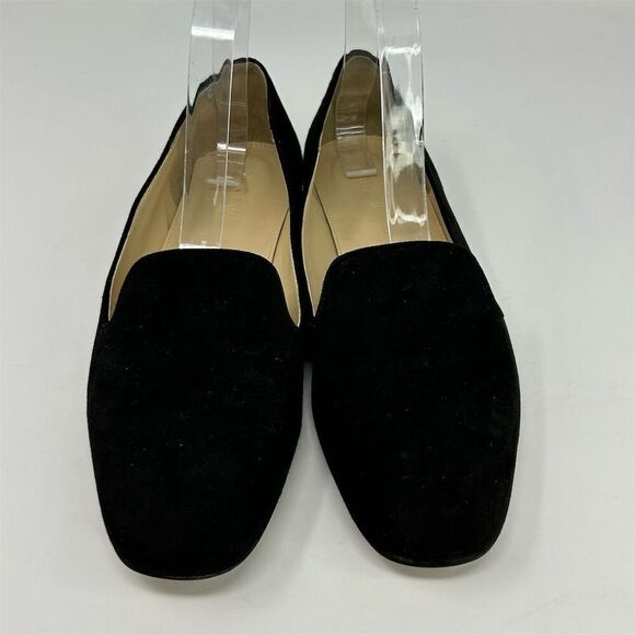 J.Crew Women's Black Suede Leather Smoking Loafers Size 7.5 Casual Flats - Picture 4 of 14